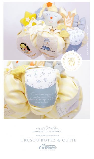 Lumanare de botez pentru baieti cu Micul Print, 65x4 cm, Le petit prince 4